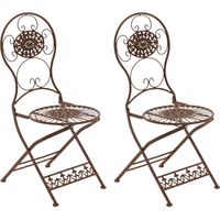 Lot de 2 Chaises de jardin pliables Mani en fer forgé Marron antique