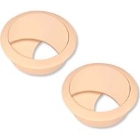 Cyclingcolors – Lot de 2 passe-câbles encastrables 68mm – Plastique beige – Pour bureau et espace de travail organisé – Accessoire de rangement câbles
