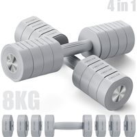 Haltère Musculation Réglable 4-en-1, Lot de 2 Poids de 1 à 4 kg, à Domicile ou en Salle De Sport, pour Hommes et Femmes, Gris, MERACH