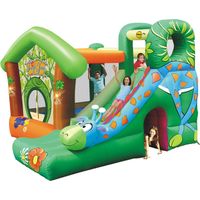 Castello Giostra Gonfiabile Jungle Fun con Scivolo e Pompa Inclusa Happy Hop