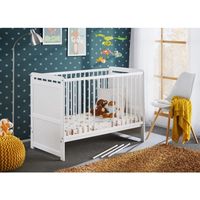 Berceau en bois de pin TYMEK 67x124 x H 56,90 cm-Blanc-Blanc-67 --