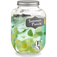 Zeller Dispensador de bebidas de vidrio transparente 3,8 litros
