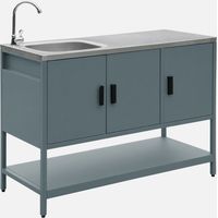 Modulo cucina da esterno in acciaio con lavandino, 120cm