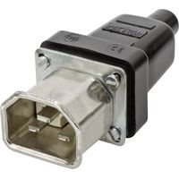 Kalthoff 444009 Warmgeräte-Steckverbinder 444 Stecker, gerade Gesamtpolzahl: 2 + PE 16 A Schwarz 1 S