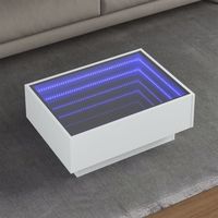 Table basse avec LED, Table de salon, Bout de canapé blanc 70x50x30 cm bois d'ingénierie WFE866775 DESIGN IN