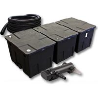 Set Filtro SunSun a 3 camere per laghetto da 90000l Chiarificatore UVC da 18W Tubo da 5 m