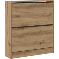 Shoe Cabinet Smoked Oak 80 x 21 x 87.5 cm Engineered Wood vidaXL