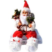 Décoration de Noël en forme de Père Noël assis - 13 cm - Pour l'intérieur et l'extérieur Rouge
