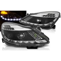 Paire de feux phares Opel Corsa D 06-11 Daylight led noir-27361655