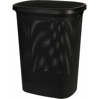 Cesto de ropa negro con tapa, 60 L