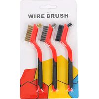 3 × Brosse Métallique Mini 7 Pouces, Acier Inoxydable, Nylon, Cuivre Rouge, pour Décapage de Rouille, Nettoyage