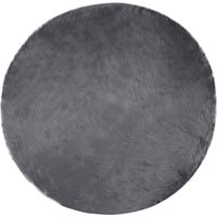 vidaXL Tapis en fausse TAFALLA Anthracite Ø 200 cm Polyester