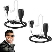 2 PCS Oreillette Talkie Walkie 2 Broches Casque Écouteur(150CM),Oreillette Talkie Walkie Radio,Compatible avec La Radio Bidirectionnelle Kenwood BAOFENG UV5R 888S RT24 RT27 HESENATE HT999