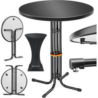 KESSER® Gastro Stehtisch klappbar - Gastronomie Bistrotisch rund - Wetterbeständiger Klapptisch Gartentisch - Runder Partytisch - Hitzebeständig Schwarz / Ø 70 cm / 1er Set