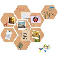 Tableau en liège, XU, 8 tableaux d'affichage en liège autocollant Tableau en liège hexagonal avec punaises - pour accrocher des tableaux, Décorations murales - KZQ