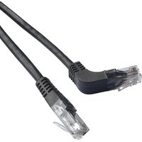 Patchkabel RJ45 CAT6, schwarz 3m mit Winkelstecker