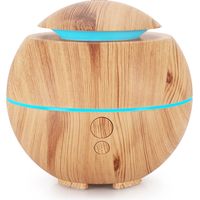 180 ml Diffusor für ätherische Öle, Ultraschall-Aromadiffusor, BPA-frei, mit farbwechselndem LED-Licht – Holz