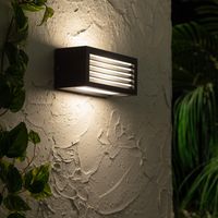 Aplique de Pared Exterior Metal Verina Negro
