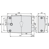 Coffre de serrure horizontal à fouillot FREELOX - JPM Droite 60 60 A Fouillot Avec 96 148