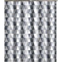 Rideau de douche imperméable et anti-moisissure, adapté aux pièces humides - lavable, petit motif triangulaire, avec ourlet lesté, convient aux salles de bains (220 200 cm)