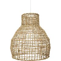 Lampe de plafond en rotin - Lampe suspendue de stile Boho Bali - Lan Bois naturel