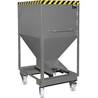 Silo forma de embudo rodante con engarces para horquillas