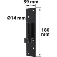 PLATTENSCHARNIER VIERECKIG D14 H180MM SCHWARZ vorlackierter Stahl, H.180x Durchm.14 mm AFBAT