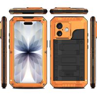 Waterproof phone case for iPhone 17 Pro Max, heavy-duty shockproof phone case, full-body underwater protective shell, protective case, diving phone case, waterproof case, IP68 waterproof case - orange