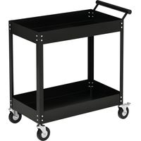 Carro de Herramientas de 2 Niveles Carro de Taller con Ruedas de Acero para Garaje Carga 150 kg 84,5x38x84 cm Negro