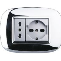 Trade Shop - Placca Oval 3 4 6 Moduli Colore Cromo Lucido Compatibile Bticino Axolute -