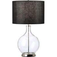 Elstead Orb Lampada da tavolo con paralume rotondo nichel lucido