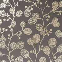 Clarke and Clarke Honesty Charcoal Gold Wallpaper Floral Metallic Paste The Wall