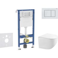 Geberit Duofix - Set Vorwandelement, Kompakt-WC Gaia mit Softclose-Sitz und Delta30-Betätigungsplatte, Alpinweiß SANI11CA3153B