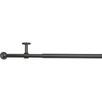 ondeco Gardinenstange 2 in 1 Ausziehbar Wand- & Deckenmontage Verstellbar 5-8 cm Stabil für schwere Vorhänge 19 mm Ø Schwarz oder Edelstahl - Schwarz - 160-280 cm