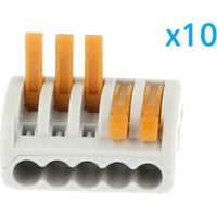 10 Morsetti a Molla 5 Leve Riutilizzabili Connettori Per Cavi Elettrici Facili