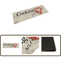 Tapis de cuisine lavable imprimé de piment Cooking 45x150 cm - Tapis De Cuisine - Tapis Absorbant - Tapis Décoratif - Tapis Gris - Tapis Moderne