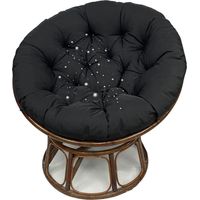 Waterdicht zitkussen buiten ronde verdikte patio stoel kussen met banden voor swing wieg schuivende hangmat rattan hangende stoel pad(Zwart,120x120cm)
