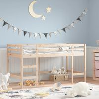 Lit adulte-80 x 200 cm, Lit mezzanine enfants échelle 80x200 cm bois pin massif KSAW74213 DESIGN IN