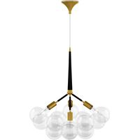 Deckenlampe mit Glaskugeln - Design Pendelleuchte - 12 Kugeln - Glaub Schwarz