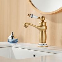 Wasserhahn Bad Antik, Waschtischarmatur Retro, Mischbatterie Waschbecken Armatur, Badarmatur Einhebel Mischbatterie für Badezimmer