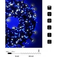 Catena di luci bicolore Natale 500 led serie luminosa natalizie cavo verde albero feste decorativa luce bianco rosso blu calda Bianco- Blu