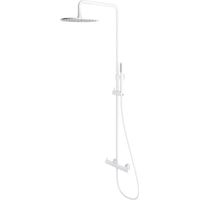 OMNIRES Y - Duschset mit Armatur, Durchmesser 25 cm, mattweiß Y1244MWM