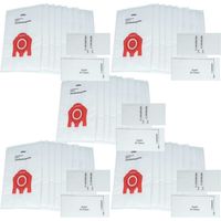 vhbw 50x sacchetto compatibile con Miele Peppermint Plus, Performance 2100 aspirapolvere - microfibra, 27,5cm x 18cm Bianco