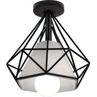 Vintage Ceiling Lights Modern Metal Cage Chandelier Industrial Retro Ceiling Light For Cafe Bar Office Black