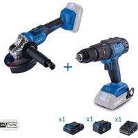 Drill and grinder 20V with 2 batteries and charger ixes Scheppach.