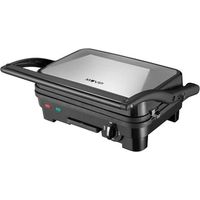 Muvip Edelstahl-Sandwichmaker 1800w - antihaftbeschichtete Wende-Grillplatten, glatt - Temperaturwähler - kippbare obere Platte - Cool-Touch-Griffe