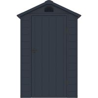 Vente-Unique – Abri de jardin résine gris anthracite 1,39 m² – Toit double pente – Kit d'ancrage inclus – Grille d'aération pour ventilation