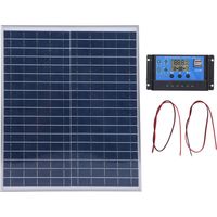 Chargeur de Batterie de Voiture Solaire 20W, Adaptation Automatique 12V / 24V avec Contrôleur 60A, Kit de Panneau Solaire étanche, Kits de Charge à Filet de Panneau Solaire