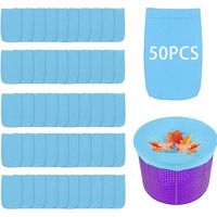 Lot de 50 chaussettes pour skimmer de piscine, accessoires de piscine réutilisables, filtres en nylon, filtres élastiques