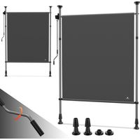 Strattore Ausziehbare Klemmmarkise / Senkrechtmarkise höhenverstellbar 100 x 310 cm - Anthrazit